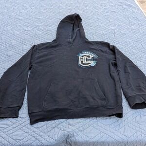 Forever 21 Men Classic CC Chenille Patch Black Hoodie